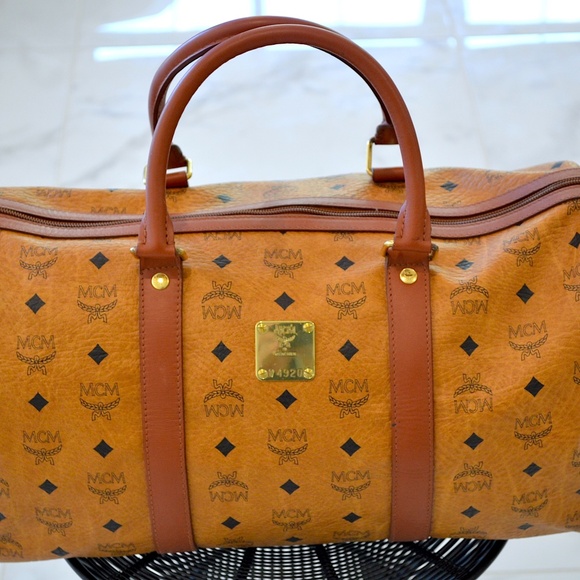 MCM Visetos Congnac Boston Bag Golf Collection Large - Picture 2 of 16